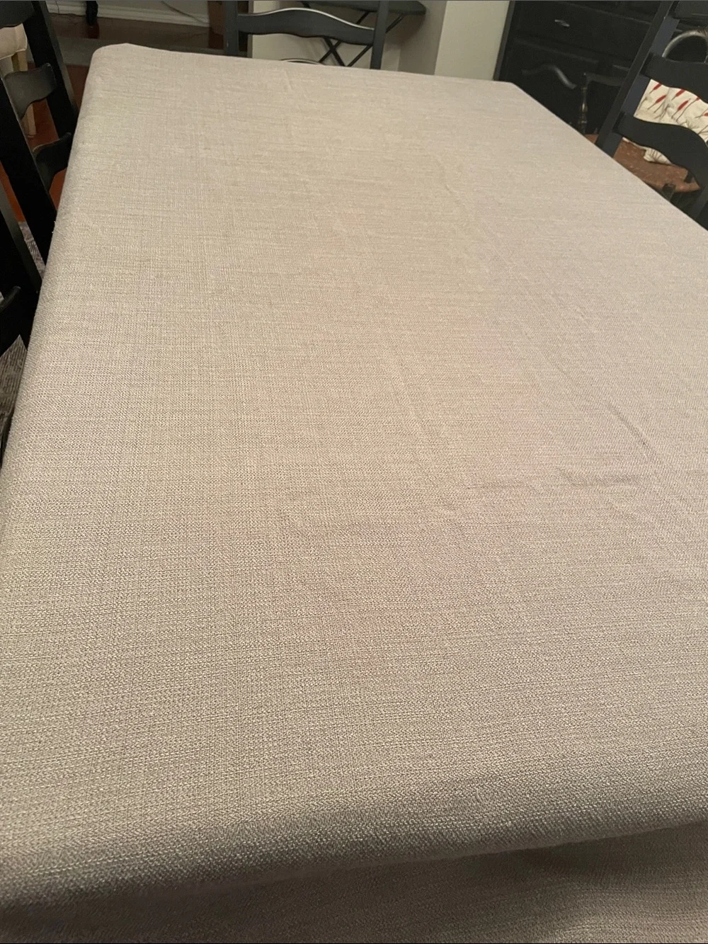 Threshold Gray Cotton & Polyester Table Cloth 102 x 99